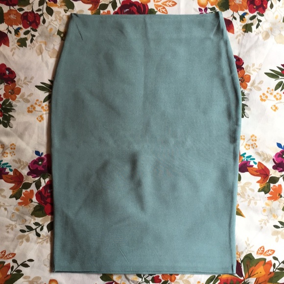 Mint Gray WOW Couture Slip on Pencil Bandage Skirt - Picture 3 of 6